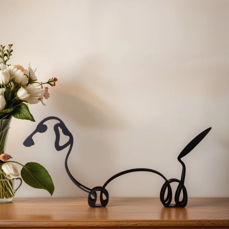 Elegant Hundestatue i Jern – Unik Dekoration til Dit Hjem