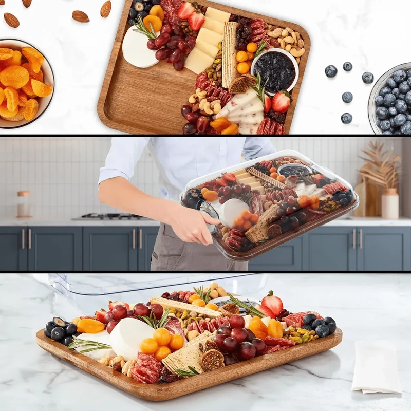 Alsidig Skærebræt til Snacks med Lågfunktion - Nem Rengøring