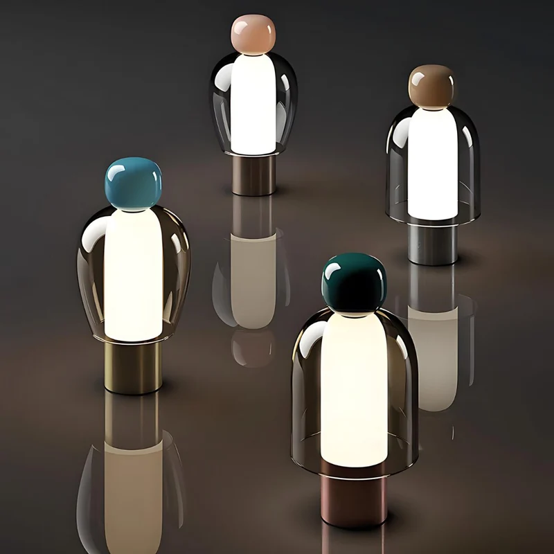 Trådløs Glaslampe med Dæmpbart Lys og Elegant Design