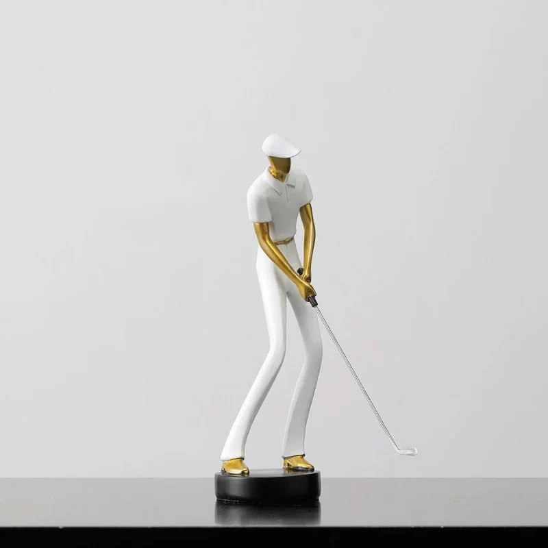 Eksklusive Golfer Figurer med Guld Akcenter til Unikt Interiør
