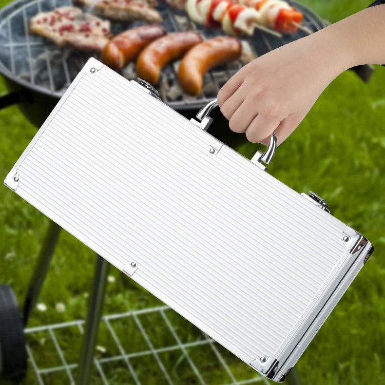 Grillmesterens Rustfri Stål Grilltilbehørssæt – 22 Dele