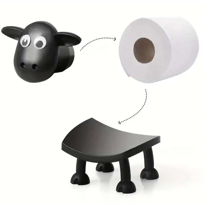 Charmerende Schaf-Toiletrulleholder uden montering