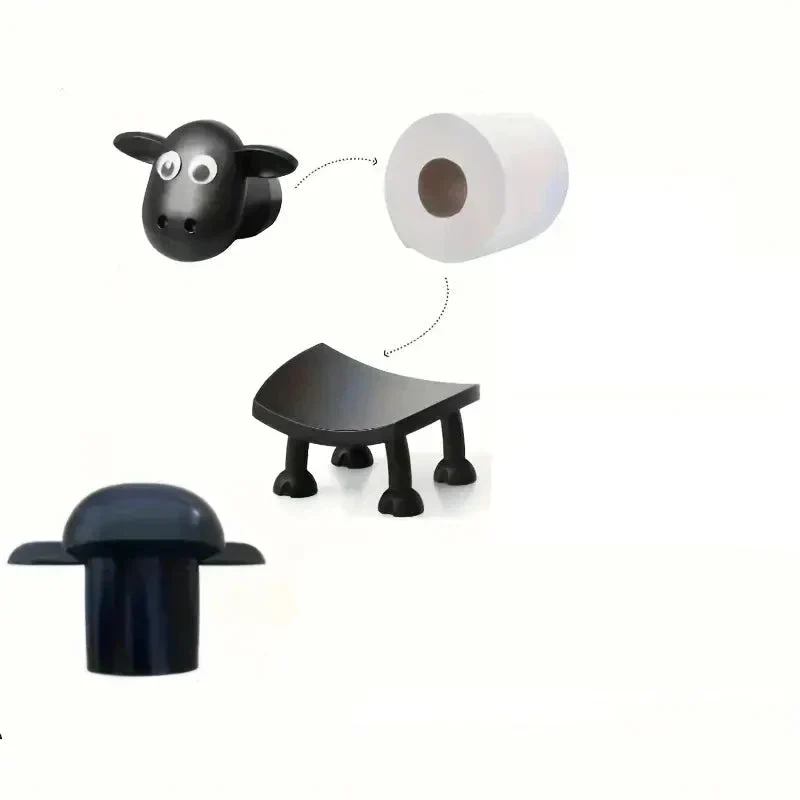 Charmerende Schaf-Toiletrulleholder uden montering