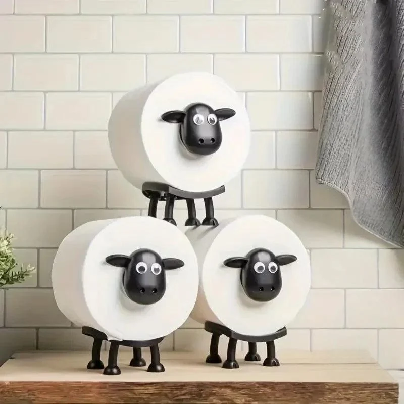 Charmerende Schaf-Toiletrulleholder uden montering