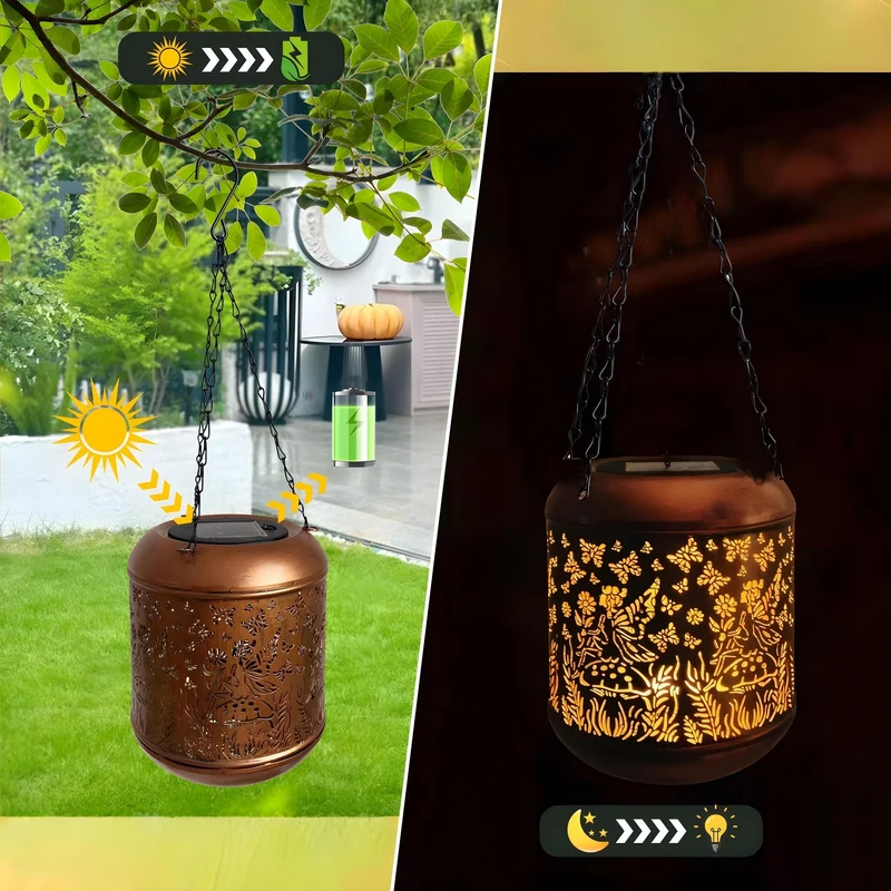 Elegant Solarlygte Udendørs med IP65 og Kolibri-mønster