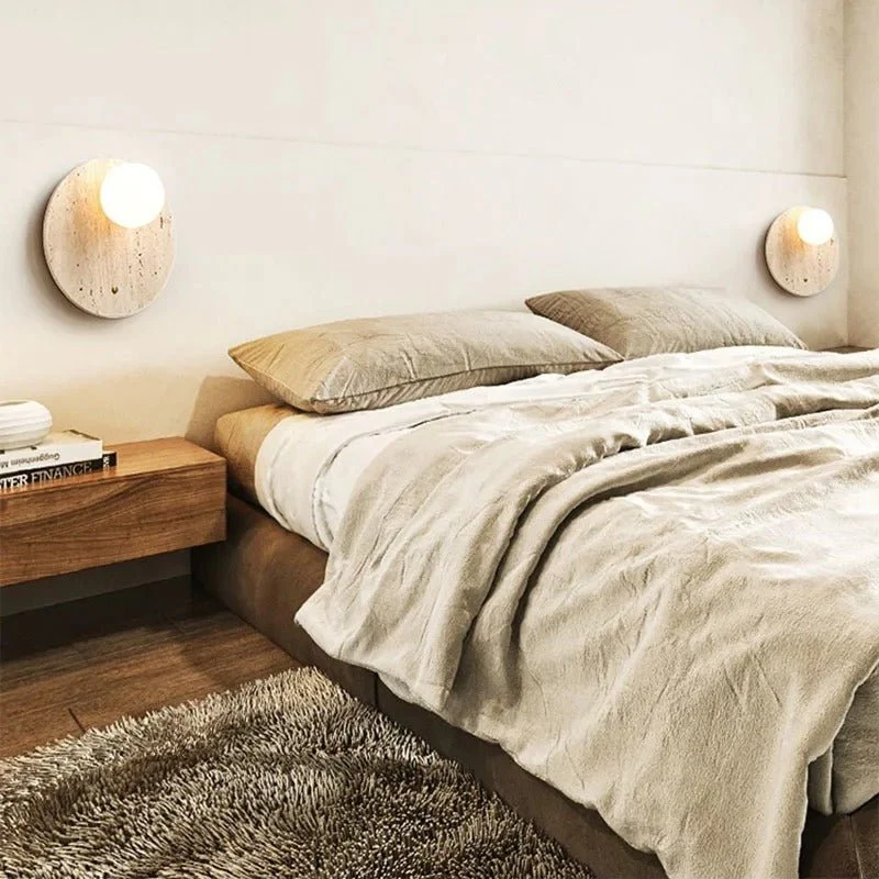 Travertin LED-væglampe: Naturlig elegance til dit hjem