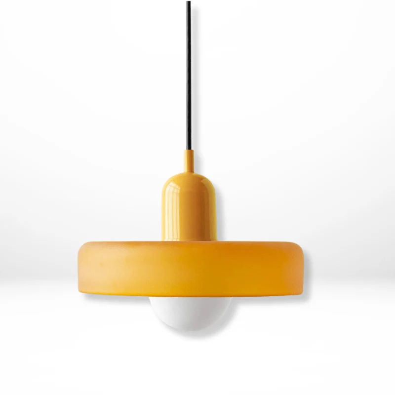Farverig Glashængelampe med Moderne Bauhaus-Design