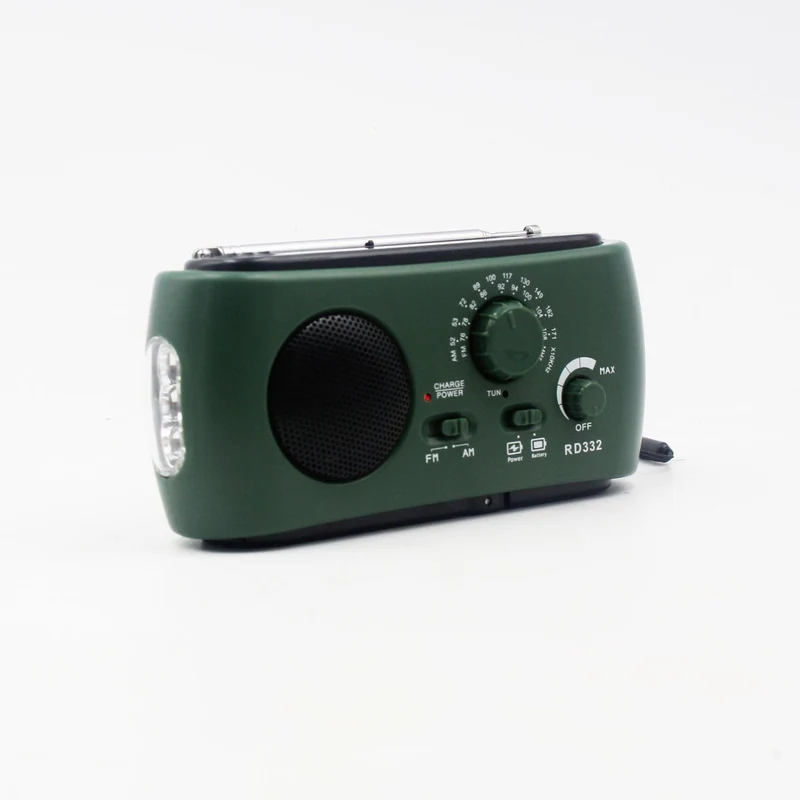 Bærbar Nødradio med AM/FM/NOAA, USB & LED Lommelygte