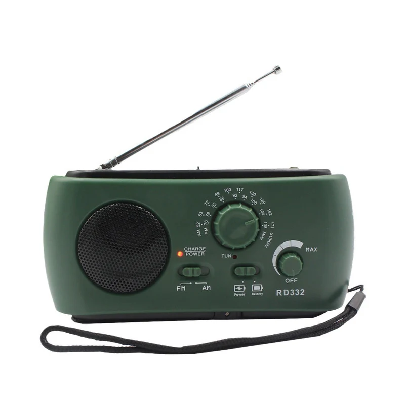 Bærbar Nødradio med AM/FM/NOAA, USB & LED Lommelygte