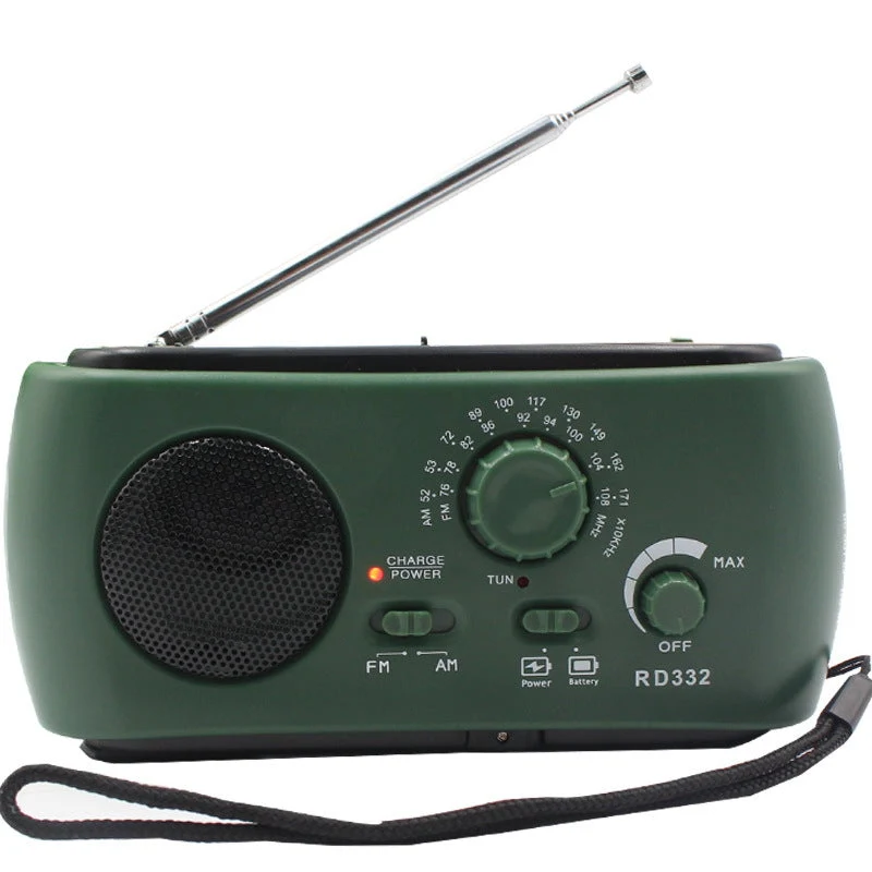 Bærbar Nødradio med AM/FM/NOAA, USB & LED Lommelygte