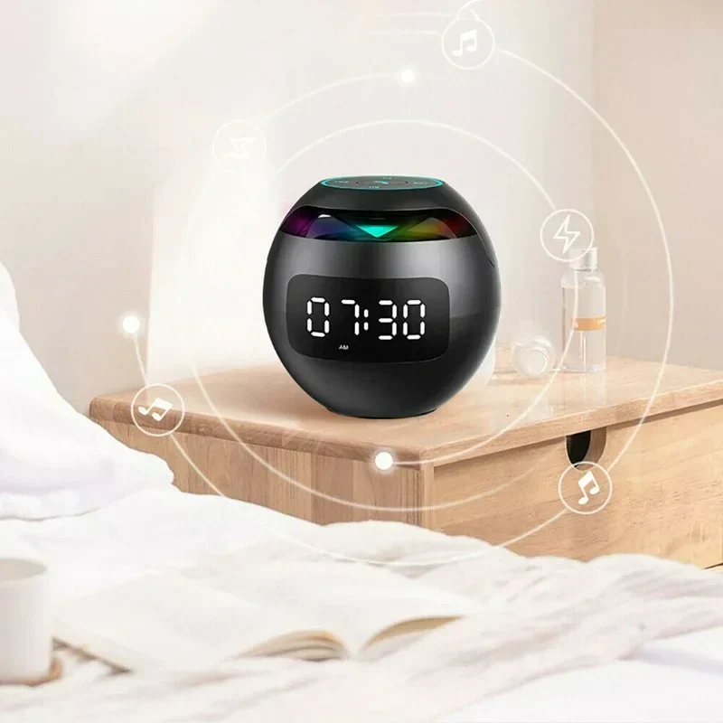 Bluetooth Vækkeur med LED Lys & Kraftfuld Højttaler 2200mAh