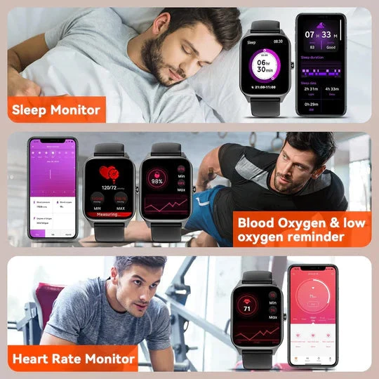 Smartwatch med Blodsukker Overvågning - Ingen Nål, Kun Komfort