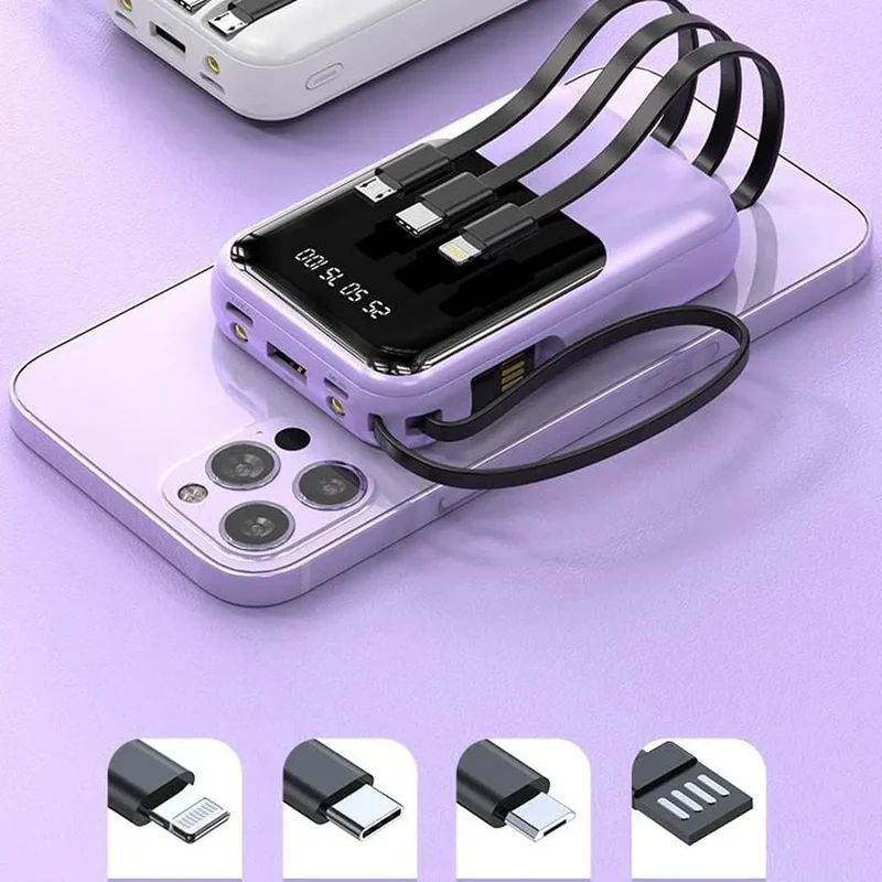 Kompakt Powerbank 10000mAh med Hurtigopladning & LED Display