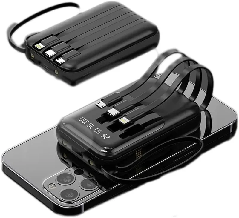 Kompakt Powerbank 10000mAh med Hurtigopladning & LED Display