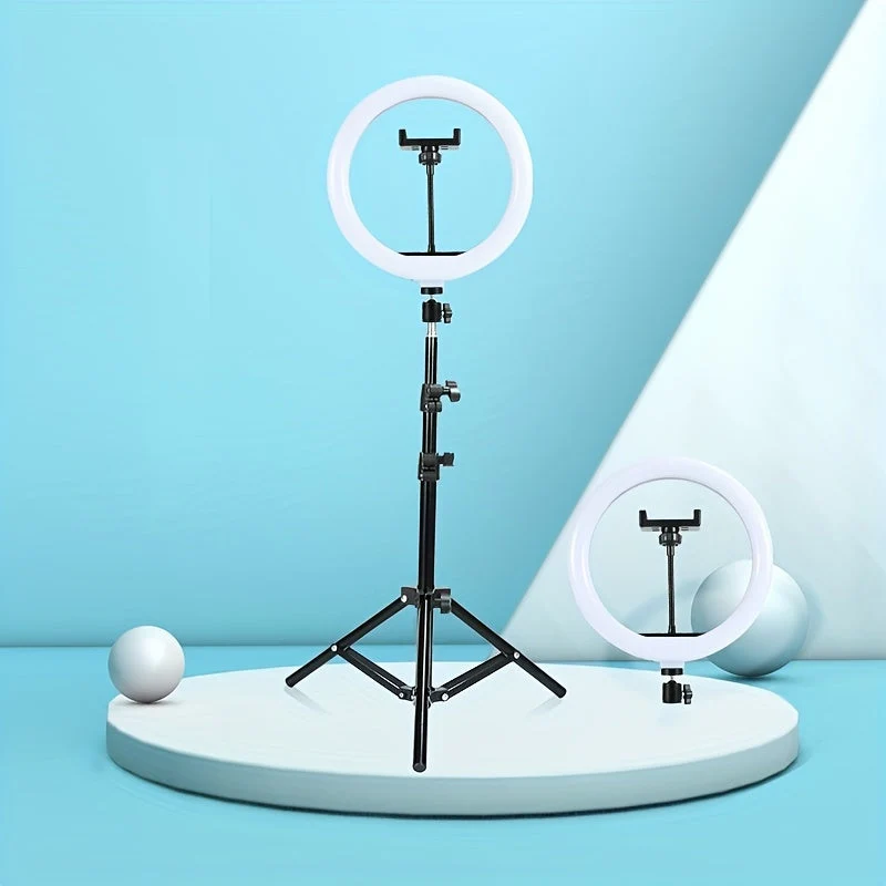 LED Ringlys med Justerbar Stativ – Perfekt Belysning til Video