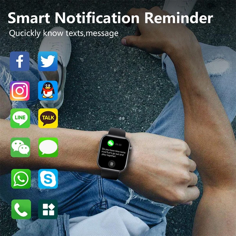 Intelligent Smartwatch med Sundhedsovervågning og Vandtæt Design