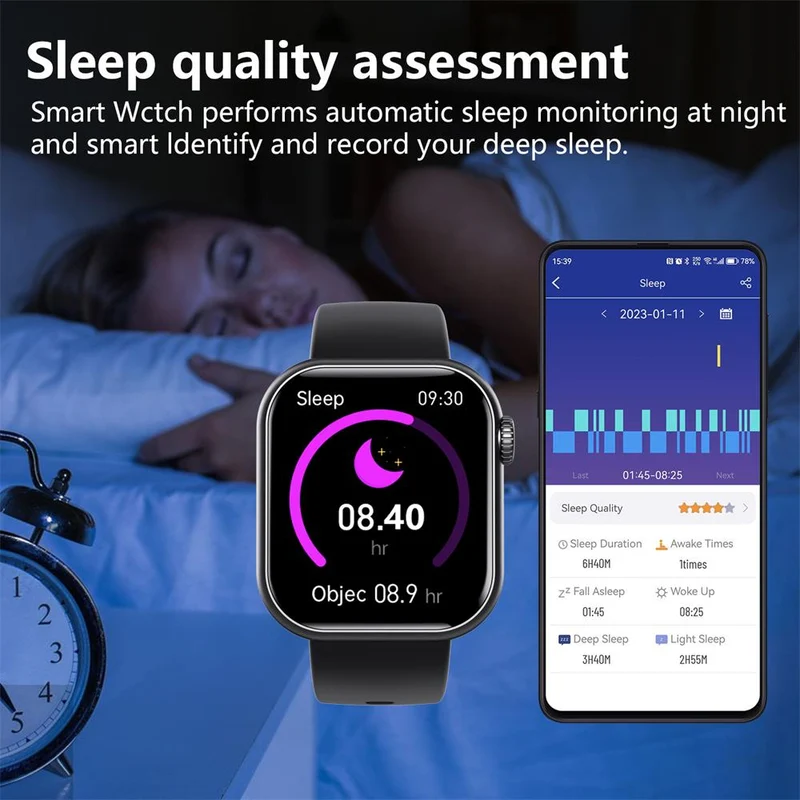 Intelligent Smartwatch med Sundhedsovervågning og Vandtæt Design