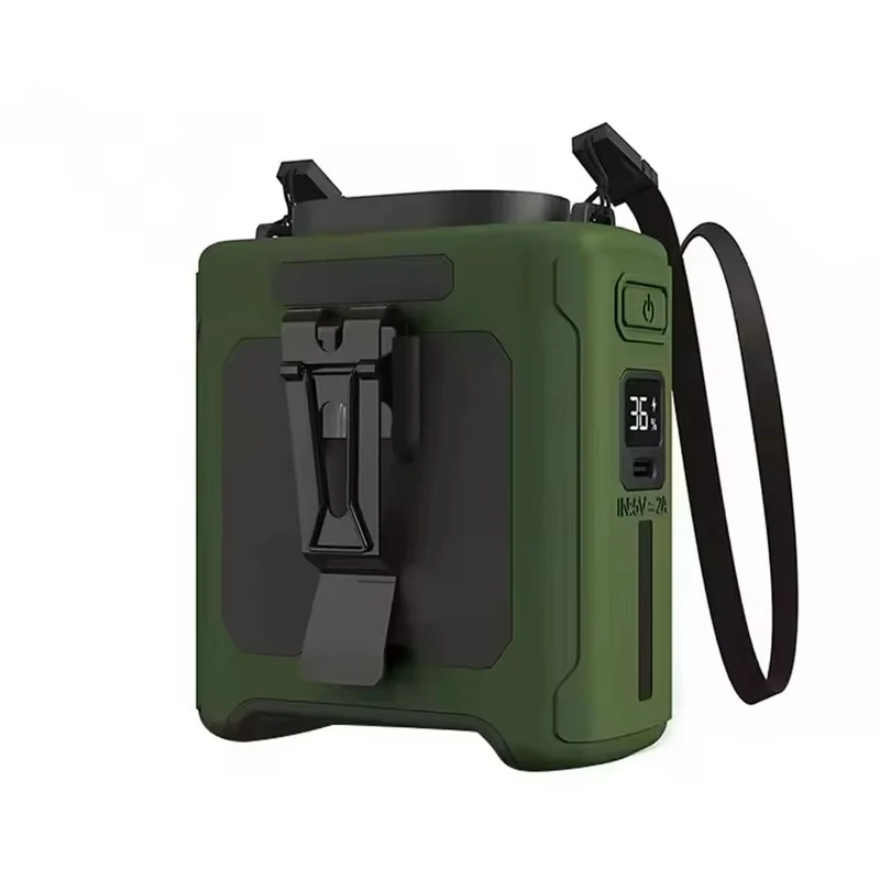 Bærbar Talje-Ventilator med Powerbank og Lommelygte