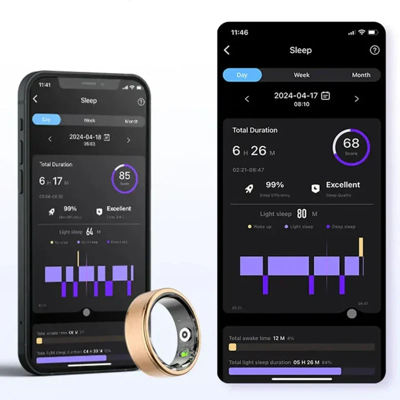 Vandtæt Smart Ring med Multi-Sport Funktion og Lang Batteritid