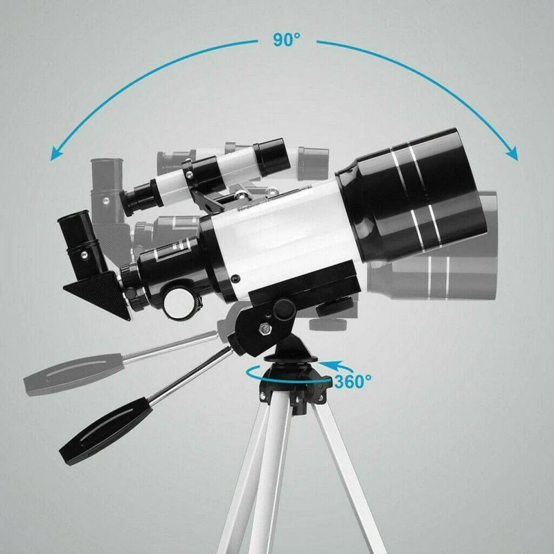 Astronomisk Teleskop 300/70mm med Stativ og Mobilholder