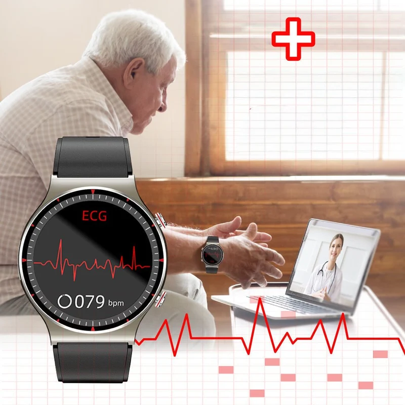 Avanceret Smartwatch med EKG og Blodtryksmåler - Sundhed på Håndleddet
