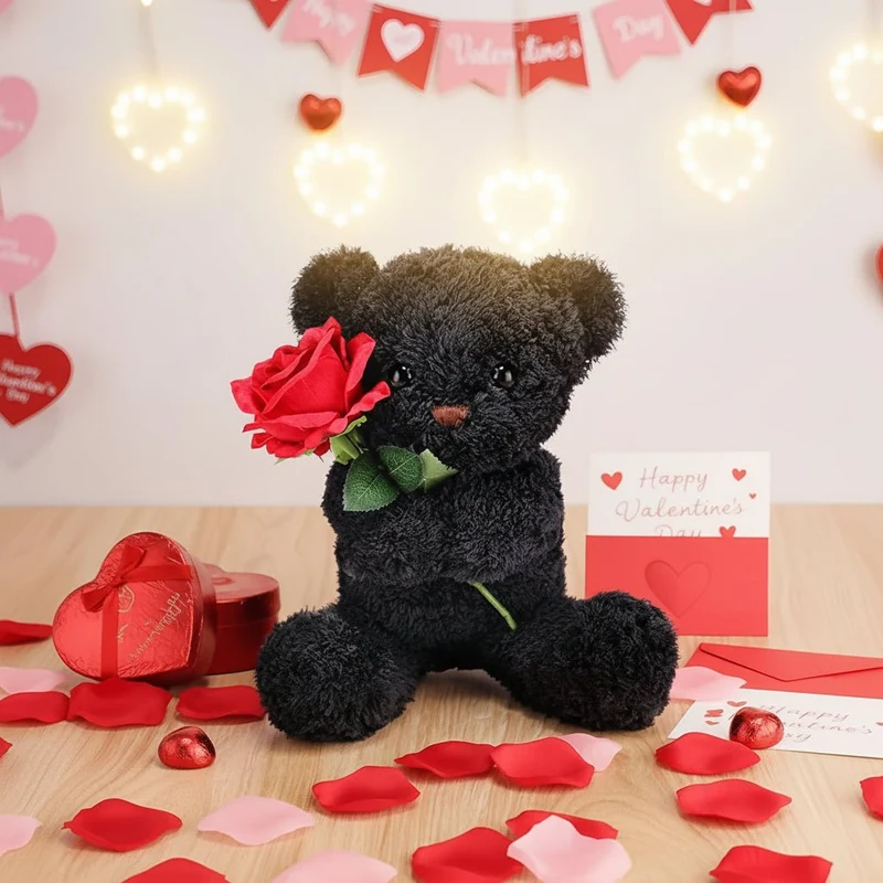 Plysbjørn med Rose - Perfekt Gave til Kærlige Øjeblikke