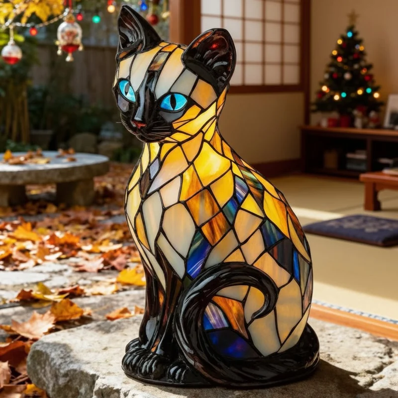 Dekorativ Bordlampe med Kattemotiv – Skab Hygge og Stil
