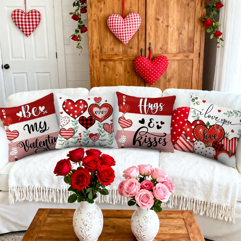 Romantiske Pudebetræk til Valentinsdag – Hjerte Design