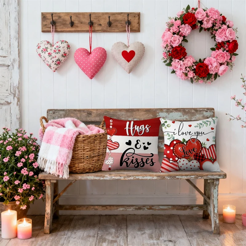 Romantiske Pudebetræk til Valentinsdag – Hjerte Design
