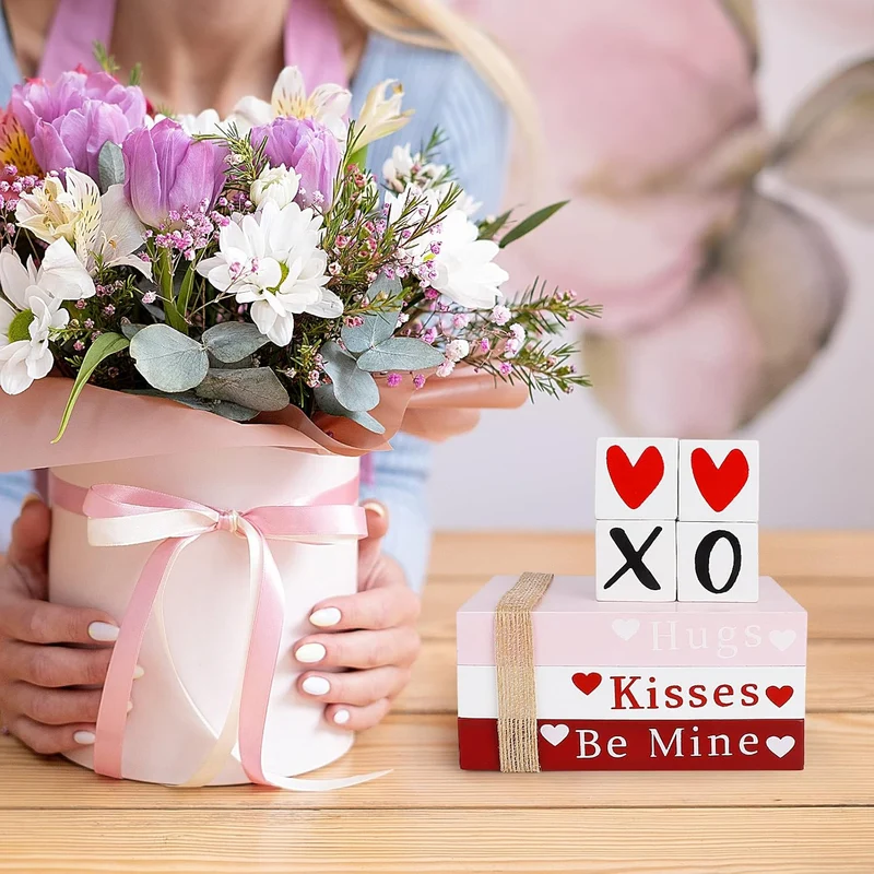 Romantisk Træskilt Sæt til Valentinsdag Dekoration