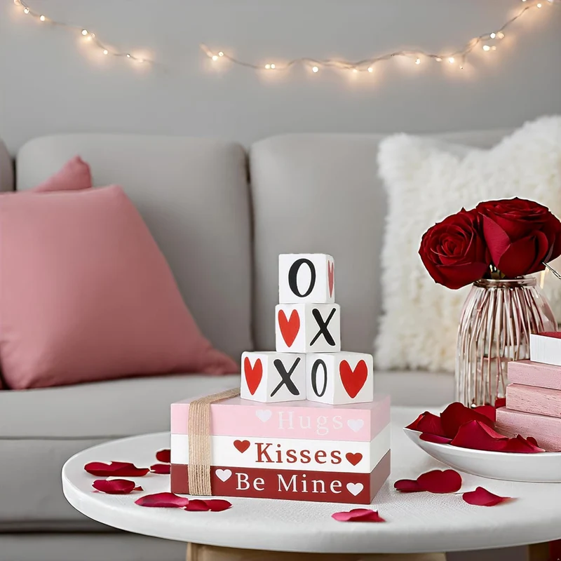 Romantisk Træskilt Sæt til Valentinsdag Dekoration
