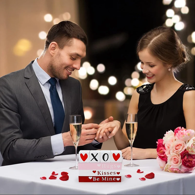 Romantisk Træskilt Sæt til Valentinsdag Dekoration