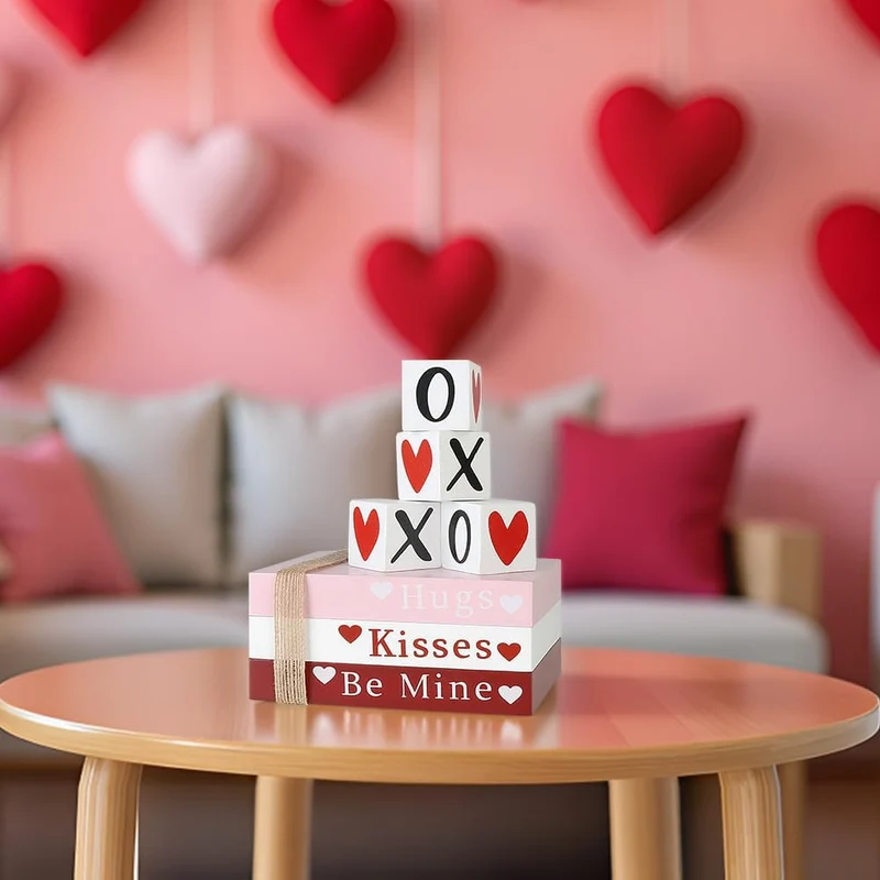 Romantisk Træskilt Sæt til Valentinsdag Dekoration