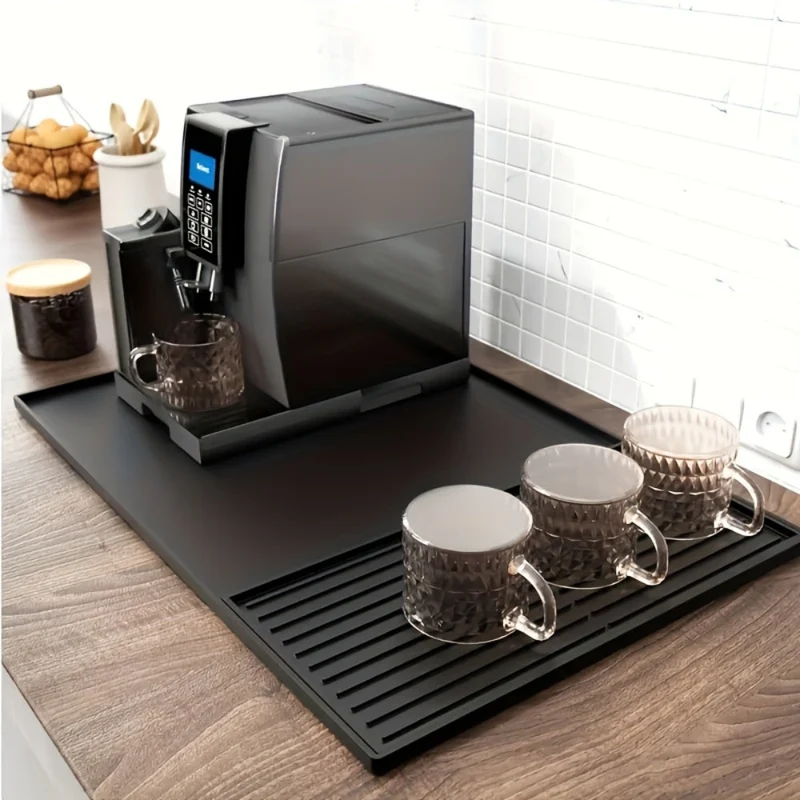 Silikone Kaffebarmåtte med Drænsystem - Holder Rent & Tørt