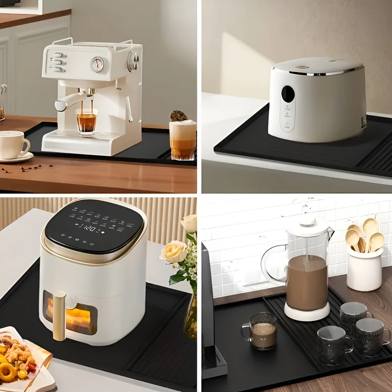 Silikone Kaffebarmåtte med Drænsystem - Holder Rent & Tørt