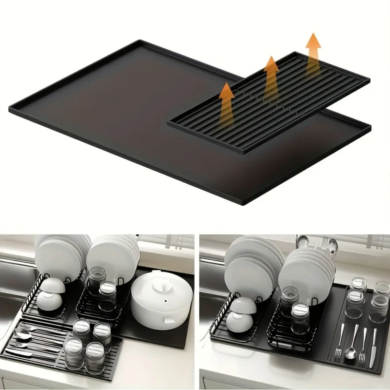 Silikone Kaffebarmåtte med Drænsystem - Holder Rent & Tørt