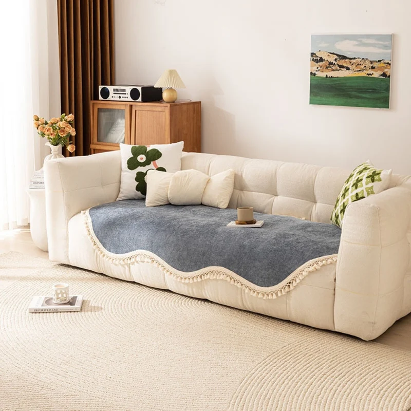 Elegant Sofaovertræk i Chenille med Moderne Quaster