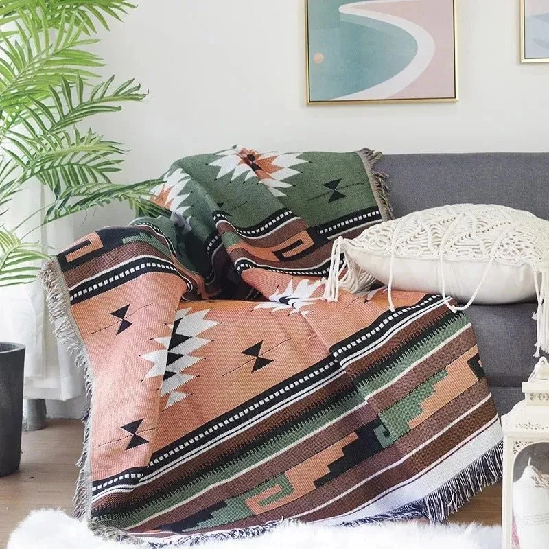 Farverig Tæppeplaid i Holdbar Polyester-Bomuld Mix