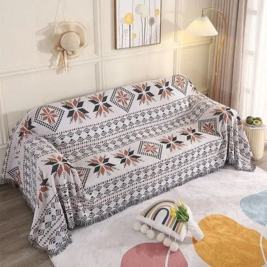 Farverig Tæppeplaid i Holdbar Polyester-Bomuld Mix