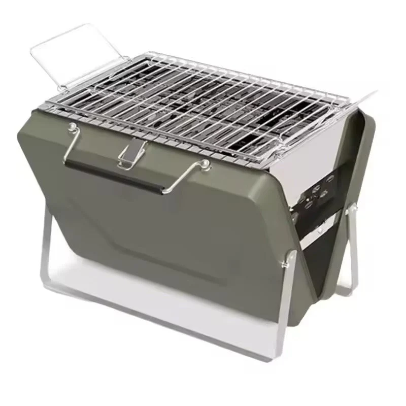 Bærbar Foldbar BBQ Grill i Rustfrit Stål - Perfekt til Camping