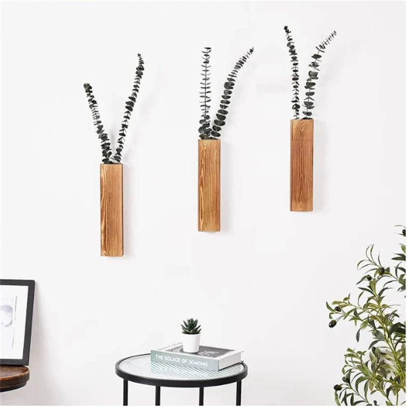 Håndlavet Træ-Vægkrukke til Dekorative Planter & Blomster