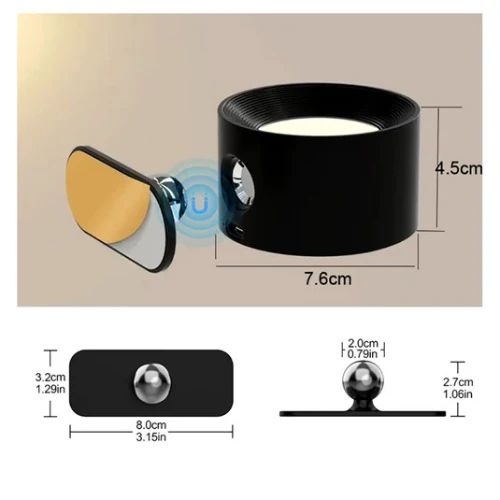 Moderne Væglampe med USB Opladning og Justerbare Lysindstillinger
