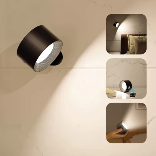 Moderne Væglampe med USB Opladning og Justerbare Lysindstillinger