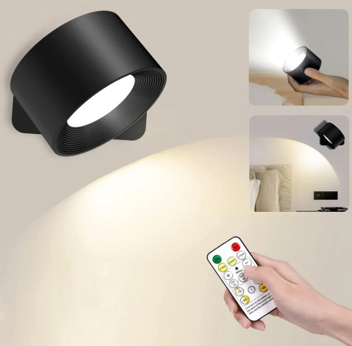 Moderne Væglampe med USB Opladning og Justerbare Lysindstillinger
