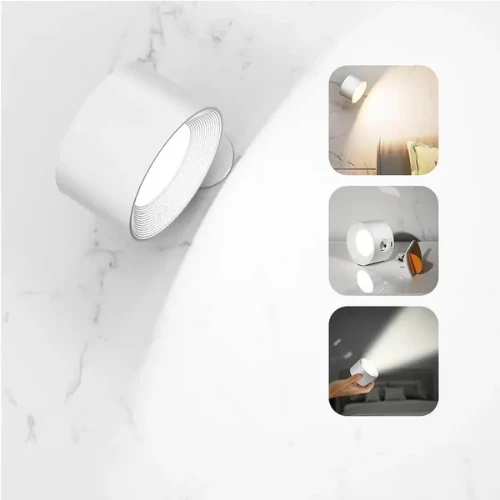 Moderne Væglampe med USB Opladning og Justerbare Lysindstillinger