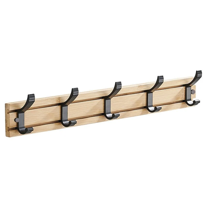 Elegant Vægmonteret Bambus Garderobe med Holdbare Kroge