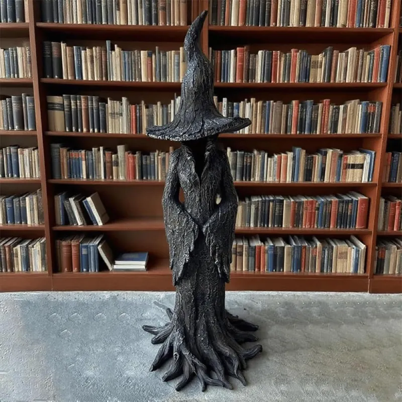 Mystisk Heksefigur i Sten – Kunstnerisk og Betydningsfuld