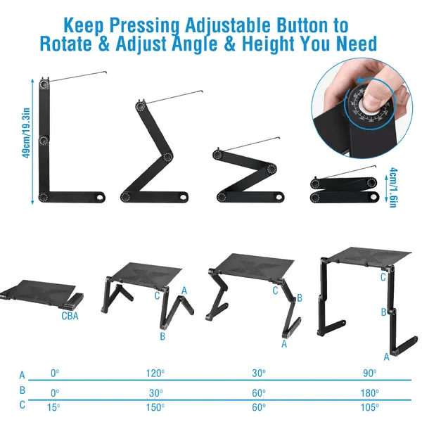 Ergonomisk Laptopstander med Justerbar Højde og Komfort