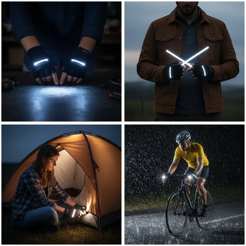 LED Handsker med Udskiftelige Batterier - Hænder Frie Oplysning