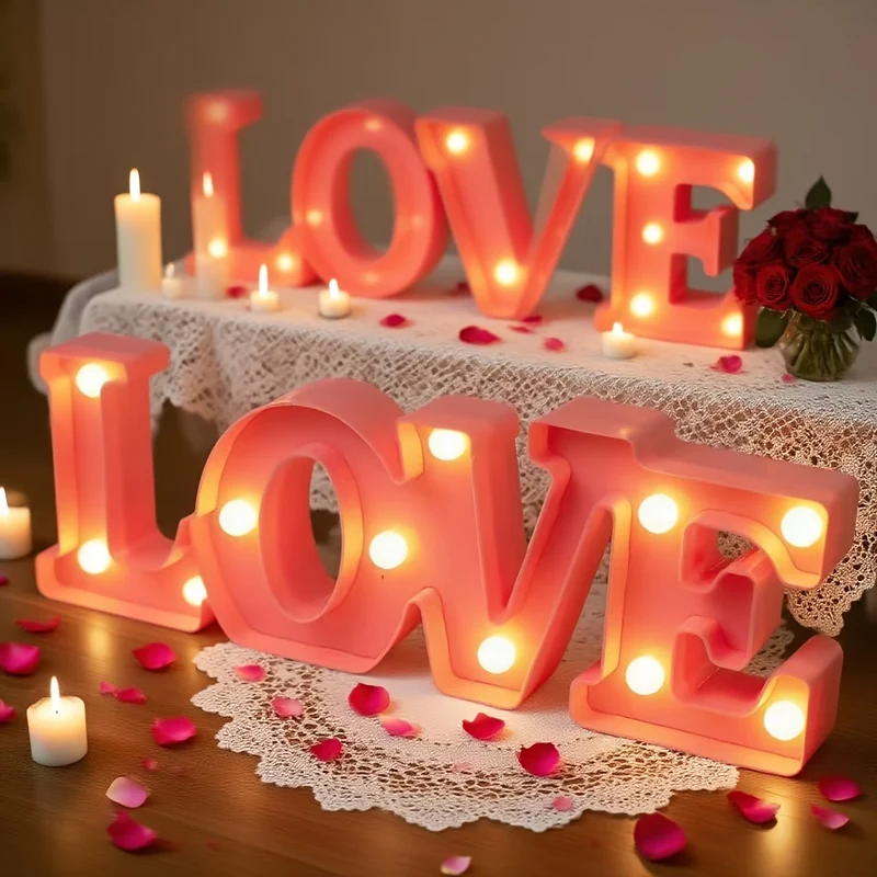 LED LOVE Skilt - Batteridrevet Lys til Romantisk Indretning